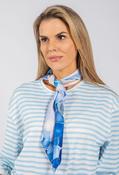 Daisy Print Satin Touch Scarf - Blue / F/S
