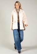 Boucle Sleeve Buttoned Jacket - Light Beige / L/XL image