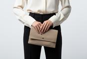 Faux Leather Envelope Bag - Beige / F/S image