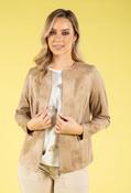 Vintage Leather Look Jacket - Stone / 12 image