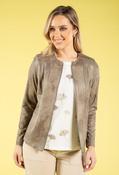 Vintage Leather Look Jacket - Khaki / 18 image