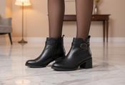 Buckle Detail Ankle Boot - Black / 41 image