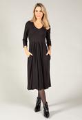 Ribbed Knit Midi Dress - Black / 10 image