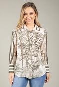 Satin Touch Animal Print Blouse - Khaki / F/S image