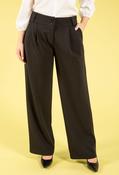 Wide Leg City Trousers - Black / 16