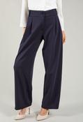 Wide Leg City Trousers - Navy / 12