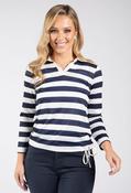 Marin Striped Fine Knit Top - White/Navy / 14 image