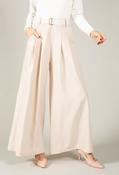 Regular Wide Leg Belted Trousers - Beige / F/S image