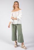 Ruby Wide Leg Jeans - Khaki / 16