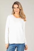 Knitted collar Long Sleeve Top - Off White / 40