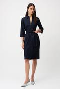 Knee-length Shirt Dress - Navy / 8