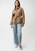 Cotton Twill Short Trench Jacket - Brown / M image