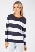 Corsica Striped Knit Jumper - White/Navy / 18 image
