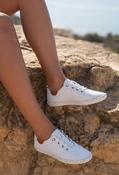 St. Ives Leather Plimsoll - White / 36