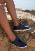 St. Ives Leather Plimsoll - Navy / 41