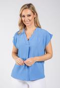 Fiesta Scalloped Neckline Top - Blue / 16