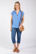 Sheila Collared Top - Blue / 18 image