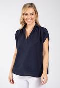 Sheila Collared Top - Navy / 18 image