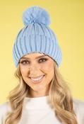 Chunky Knit Pom Pom Beanie - Blue / F/S image