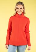 Fine Knit Roll Neck Jumper - Orange / L/XL image