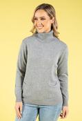 Cable Knit Detail Roll Neck Jumper - Grey / L/XL image