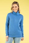 Fine Knit Roll Neck Jumper - Blue / L/XL image