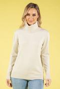 Fine Knit Roll Neck Jumper - Cream / L/XL image