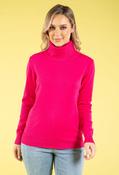 Fine Knit Roll Neck Jumper - Fushia / L/XL image