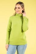 Fine Knit Roll Neck Jumper - Green / L/XL image
