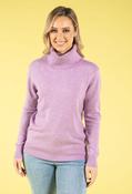 Fine Knit Roll Neck Jumper - Lilac / M/L image