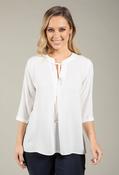 3/4 Sleeve V-Neck Blouse - White / 10 image