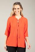 3/4 Sleeve V-Neck Blouse - Coral / 10 image