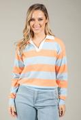 Rugby Stripe Knit Top - Orange/Blue / F/S