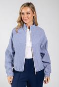 Raye Striped Zip-Up Jacket - Blue White / XL image