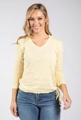 Sol V-Neck Fine Knit Top - Lemon / 12 image