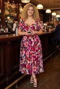 Liz Bolero Wrap Bodice Curve+ Midi Dress - Rose / 24 image