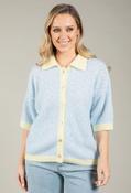 Colour Block Knit Cardigan - Blue / F/S image