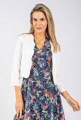 Scalloped Hem Open Jacket - Off White / 18