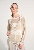 Zipper Hooded Casual Jacket - Cream / M image
