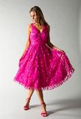 Floral Sleeveless Midi Dress - Fushia / 10 image