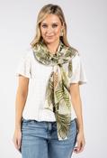 Tropical Leaf Print Scarf - Khaki / F/S image