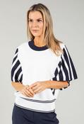 Striped Fine Knit Top - Navy White / XL/2XL image
