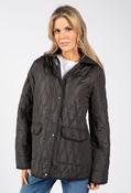 Corduroy Trim Quilted Jacket - Black / L image