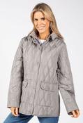 Corduroy Trim Quilted Jacket - Grey / XL image