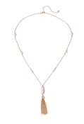 Tassel and Pearl Pendant Necklace - Gold / One image