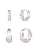 Mini Hoop Earring Set - Silver / One image