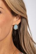 Turquoise Teardrop Earrings - Gold / One image