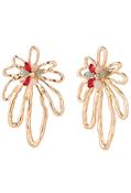 Tropical Floral Earrings - Gold / One image