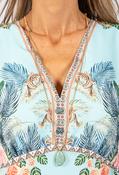 Turquoise Teardrop Pendant Necklace - Gold / One image