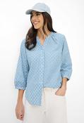 Velia Cotton Embroidered Blouse - Blue / 36